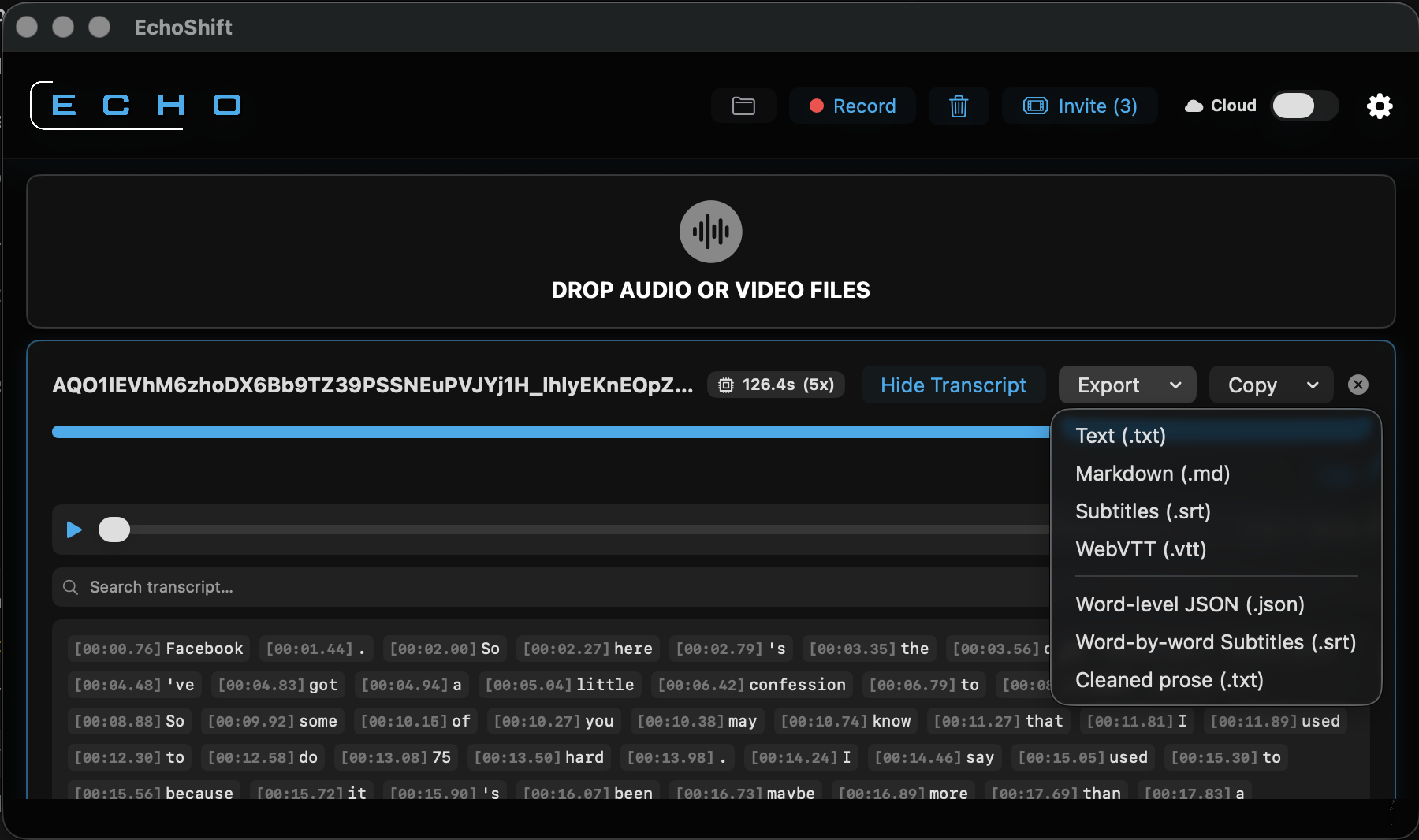 Multi-Format Exporting