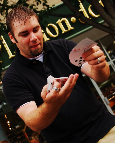 Josh Beechraft performing magic and learning how visual focus drives human decision making