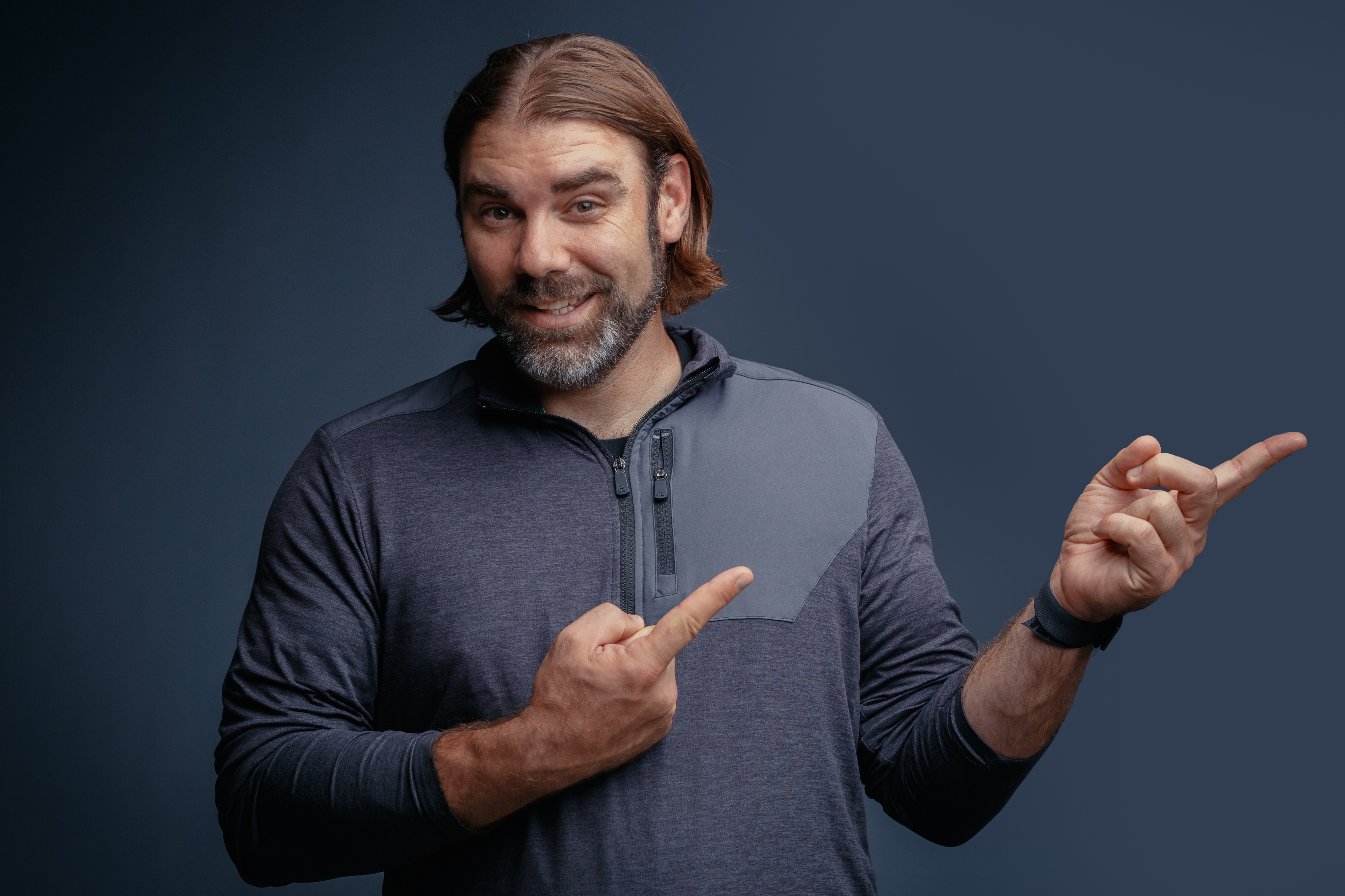 Josh Beechraft recording an episode of The 2mm Shift Podcast in his production studio